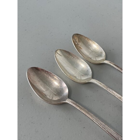 1847 Rogers Bros Silverplate Teaspoons 7" Adoration Pattern Set of 3 Vintage - Picture 2 of 7